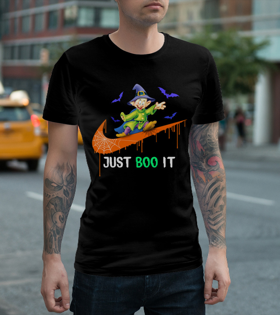 Just Boo It Dopey Halloween Bats Nike Swoosh T-Shirt