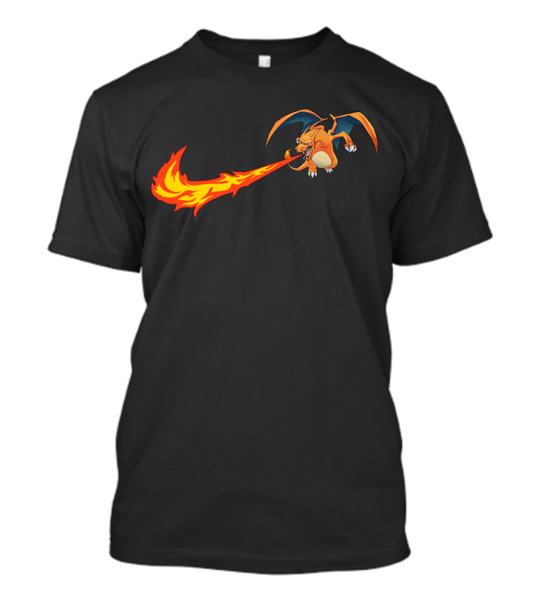Charizard Fire Nike Logo Crossover T-Shirt