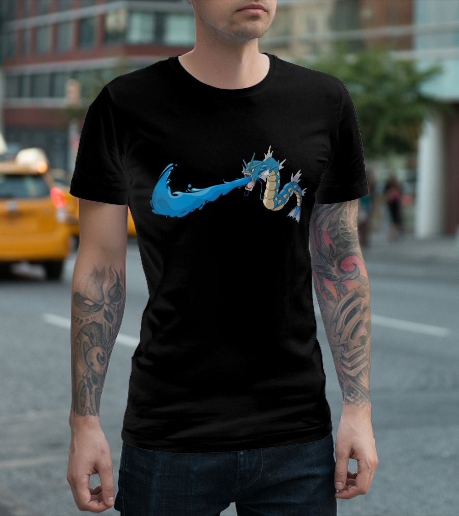Gyarados Water Blast Attack Blue And Yellow T-Shirt