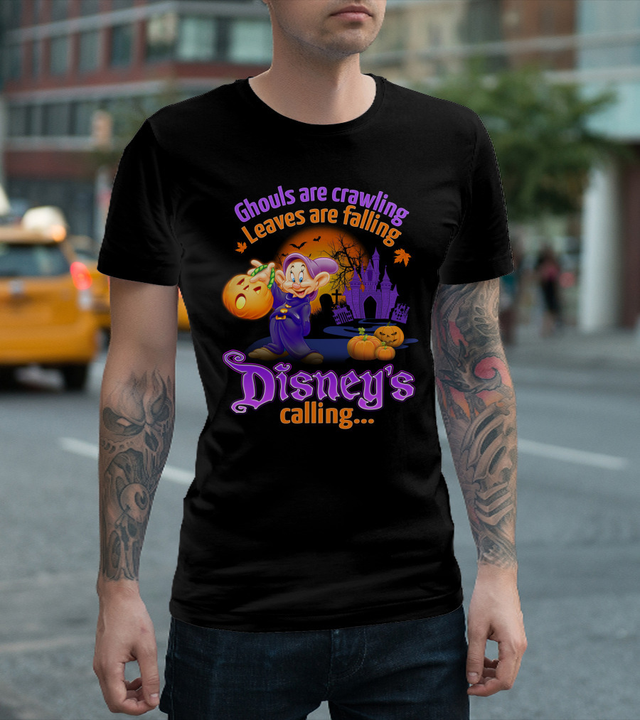 Ghouls Are Crawling Leaves Are Falling Disney's Calling Dopey Halloween T-Shirt