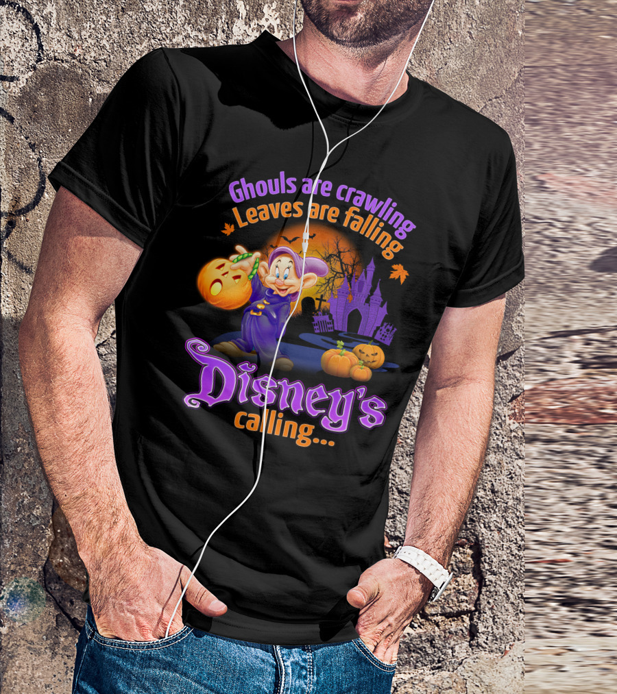 Ghouls Are Crawling Leaves Are Falling Disney's Calling Dopey Halloween T-Shirt