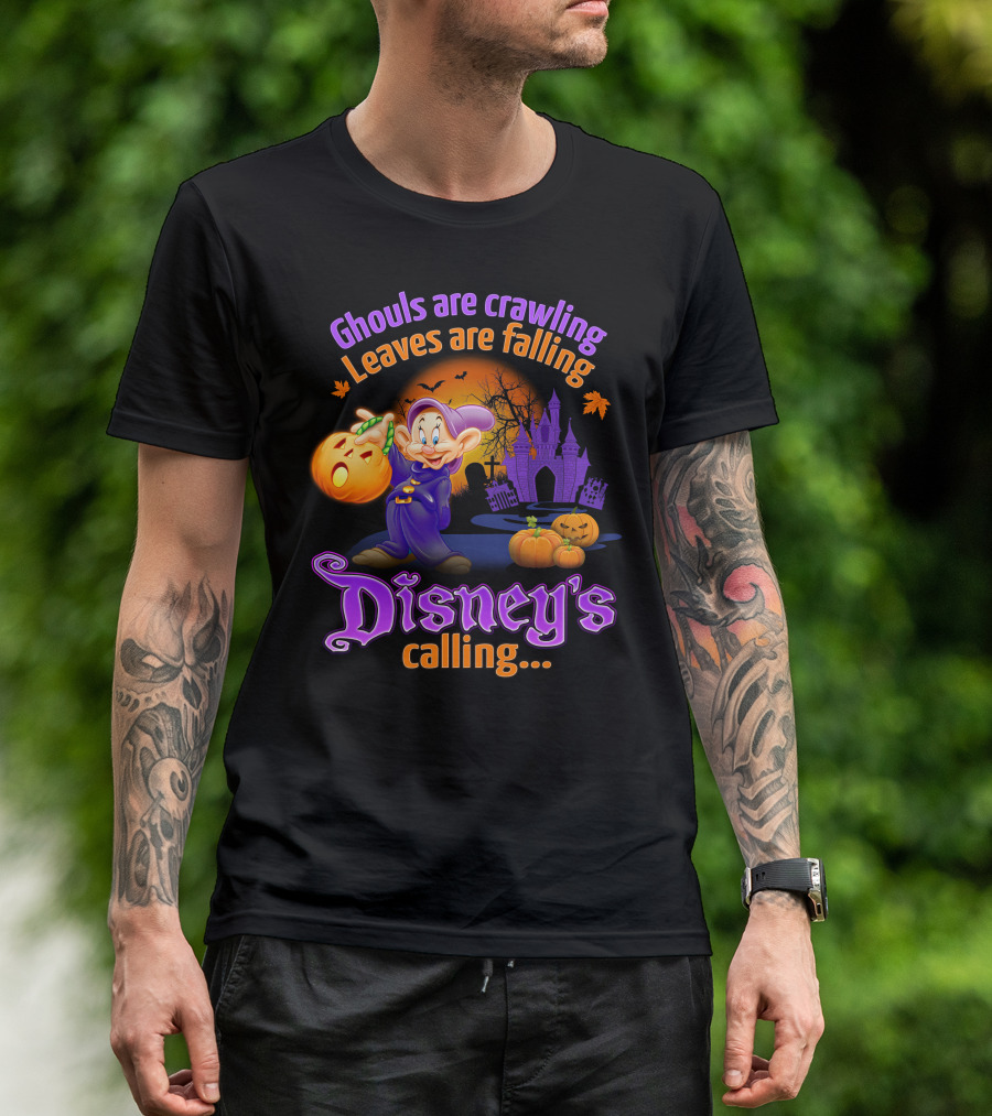 Ghouls Are Crawling Leaves Are Falling Disney's Calling Dopey Halloween T-Shirt