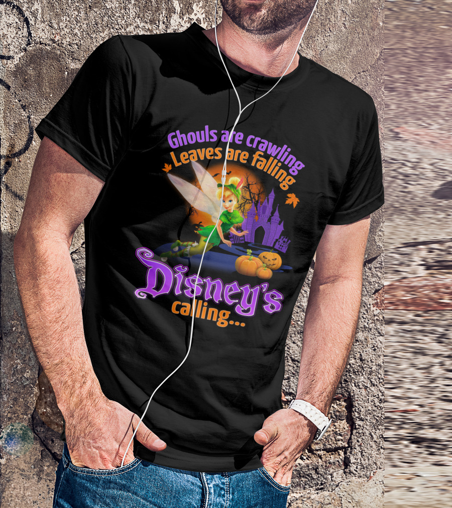 Ghouls Are Crawling Leaves Are Falling Disney's Calling Tinker Bell Halloween Theme T-Shirt