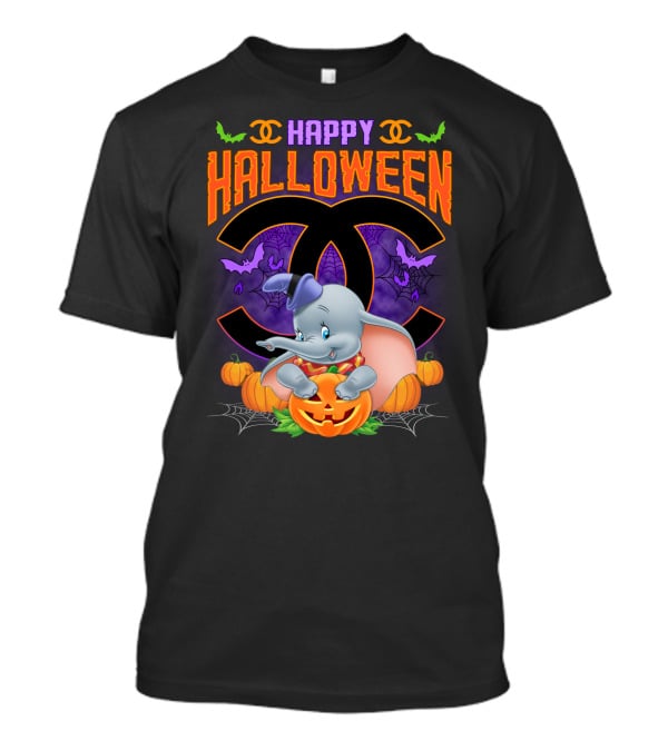 Dumbo Happy Halloween Pumpkins And Bats T-Shirt