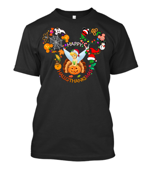 Happy Hallothanksmas Tinker Bell Holiday Mashup T-Shirt