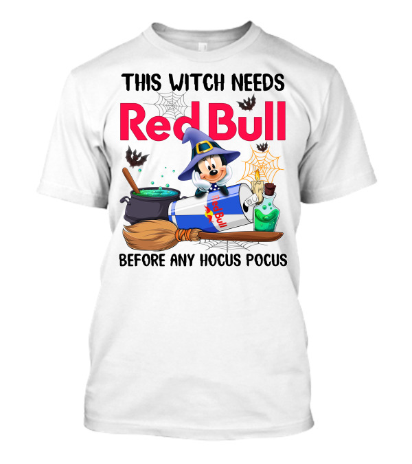 This Witch Needs Red Bull Before Any Hocus Pocus Minnie Mouse Halloween T-Shirt