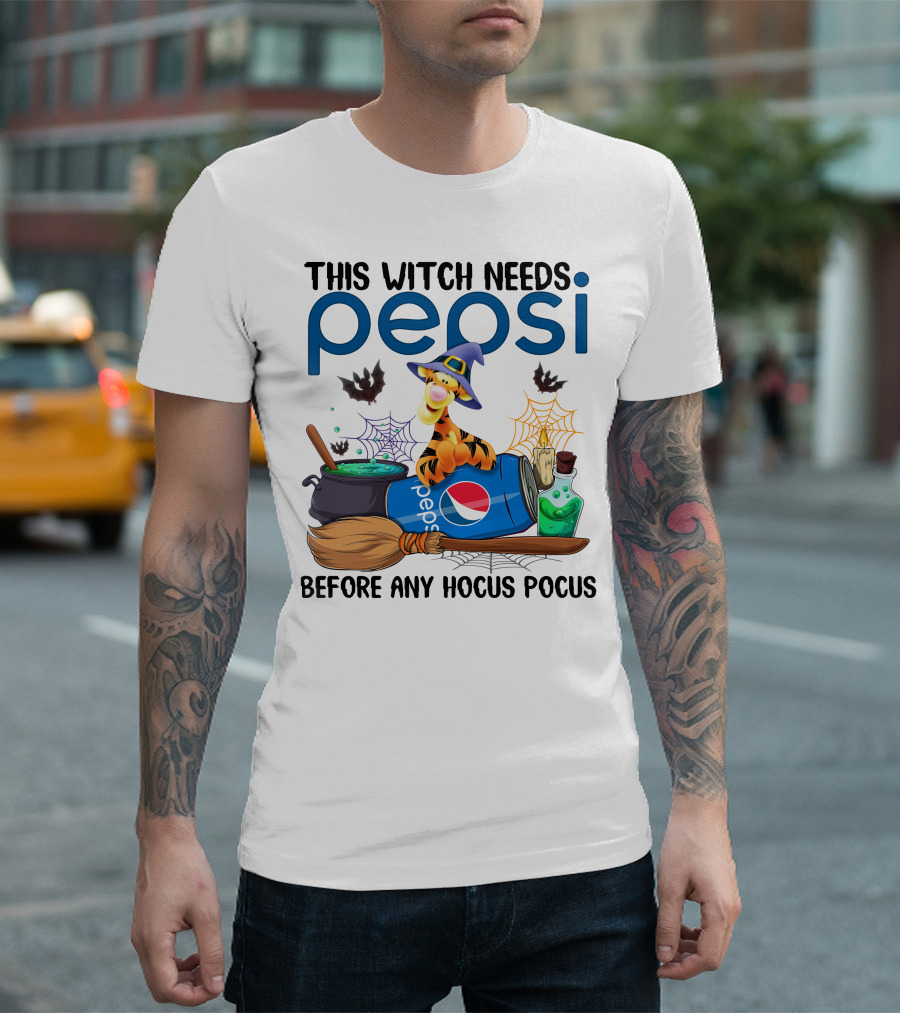 This Witch Needs Pepsi Before Any Hocus Pocus Tigger T-Shirt