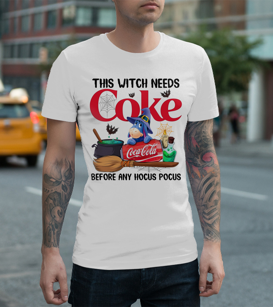 This Witch Needs Coke Coca-Cola Eeyore Before Any Hocus Pocus T-Shirt