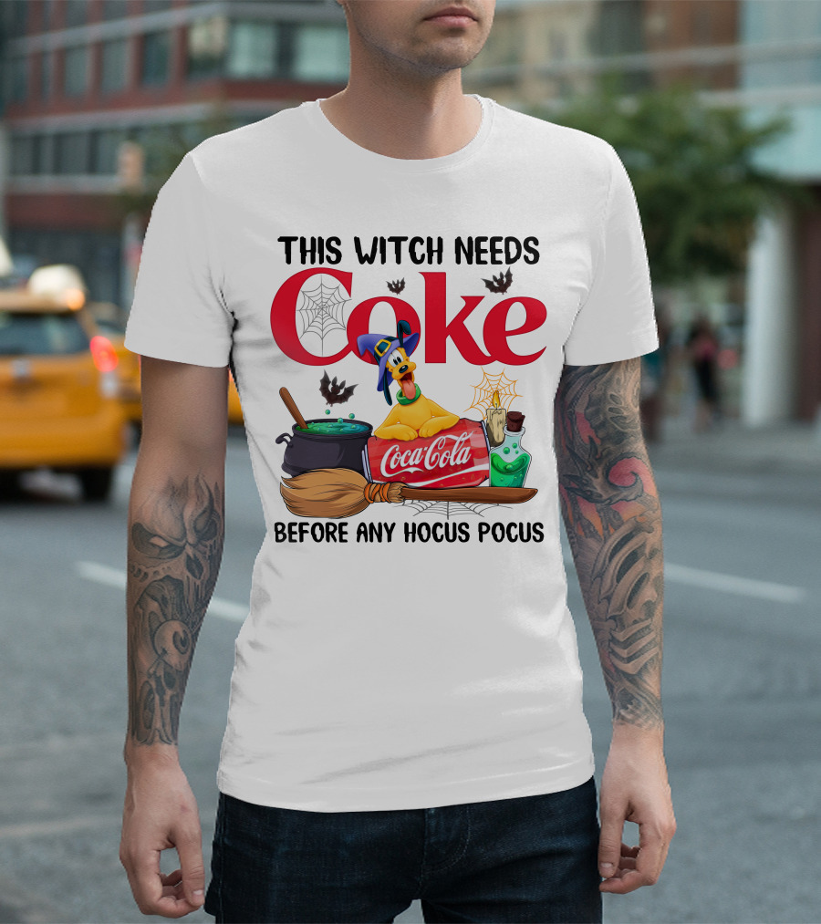 This Witch Needs Coke Pluto Coca-Cola Halloween Theme Before Any Hocus Pocus T-Shirt