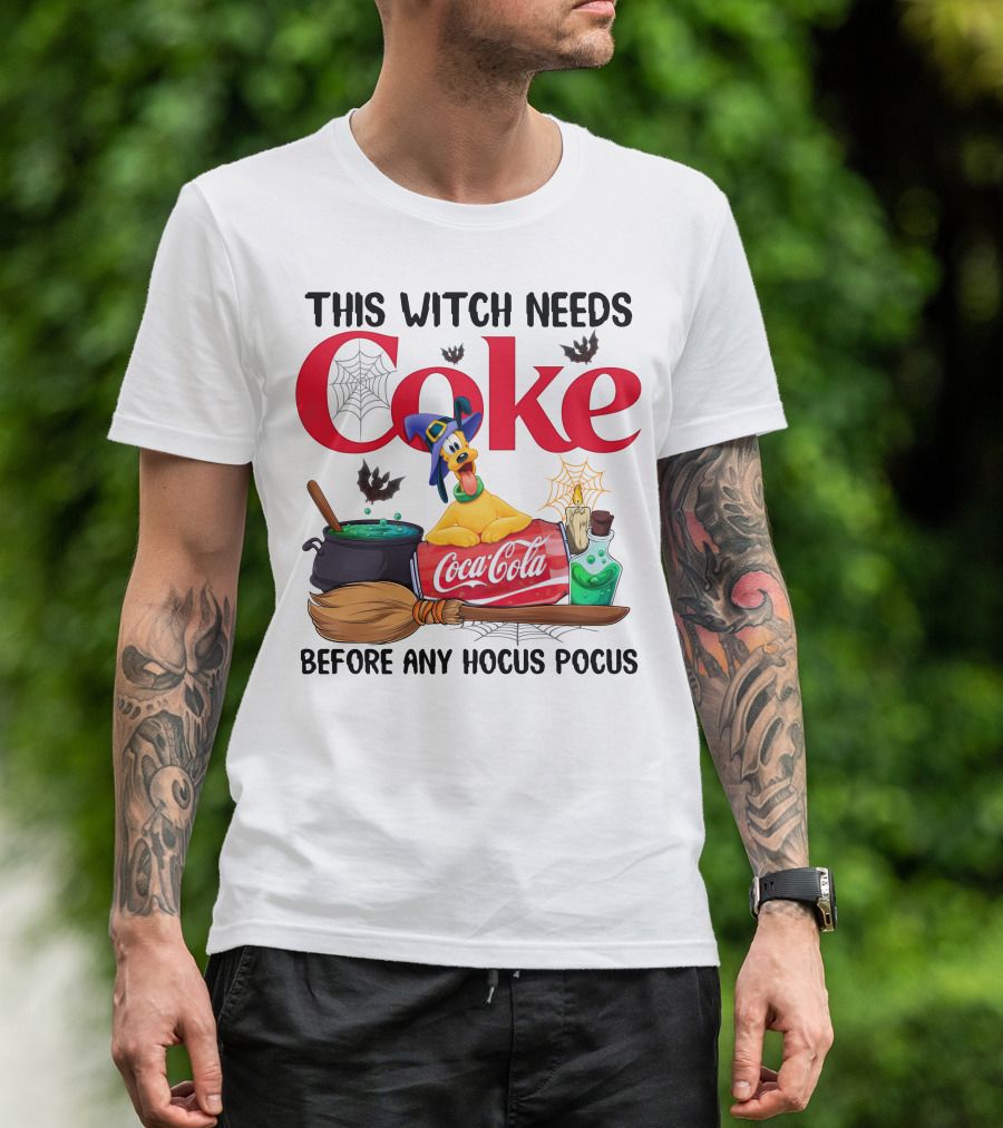 This Witch Needs Coke Pluto Coca-Cola Halloween Theme Before Any Hocus Pocus T-Shirt
