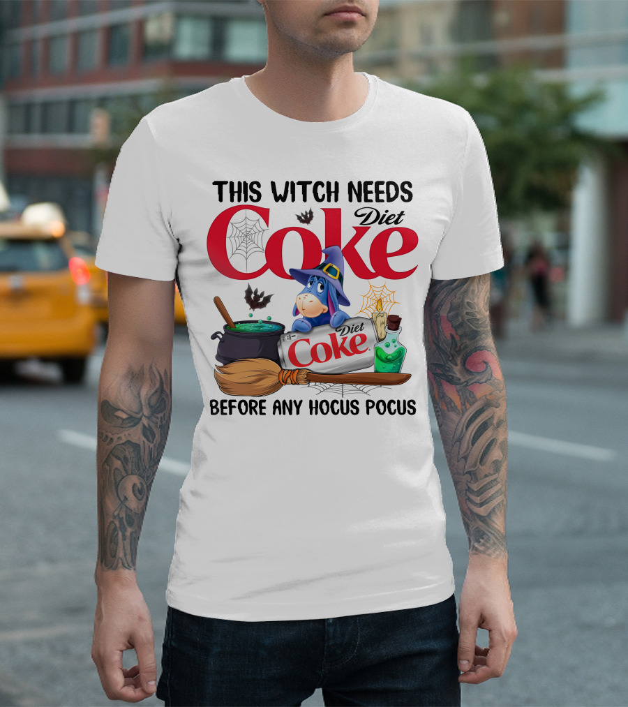 This Witch Needs Diet Coke Eeyore Before Any Hocus Pocus T-Shirt