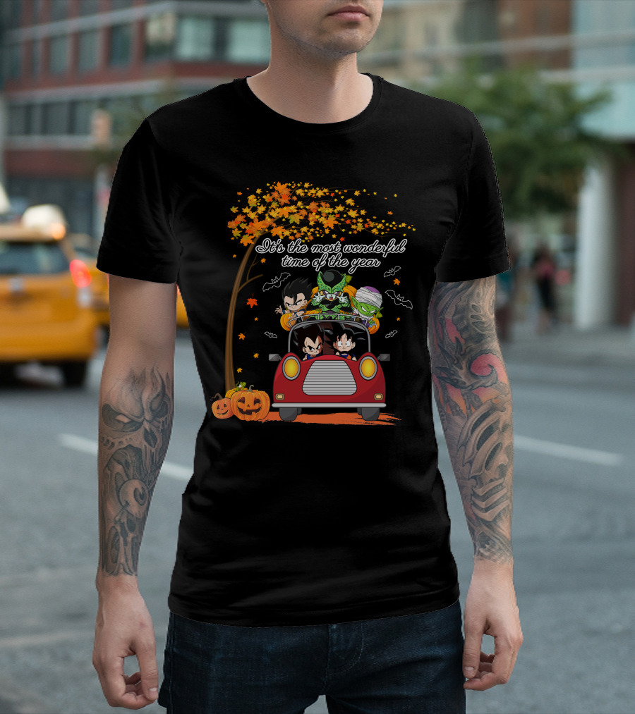 It's The Most Wonderful Time Of The Year With Halloween Characters In Car T-Shirt