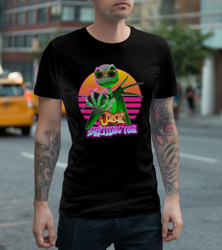Jack Skellington Retro Neon Sunglasses Vintage Style T-Shirt