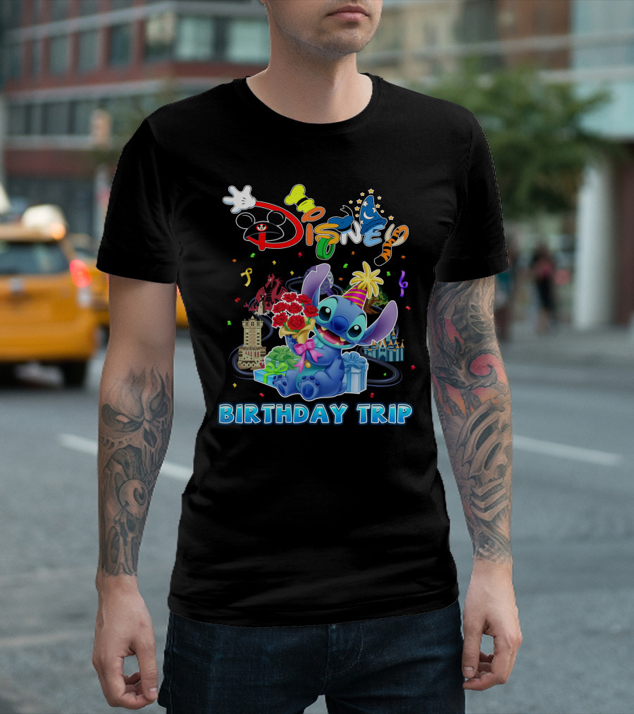 Disney Birthday Trip Stitch Celebration T-Shirt