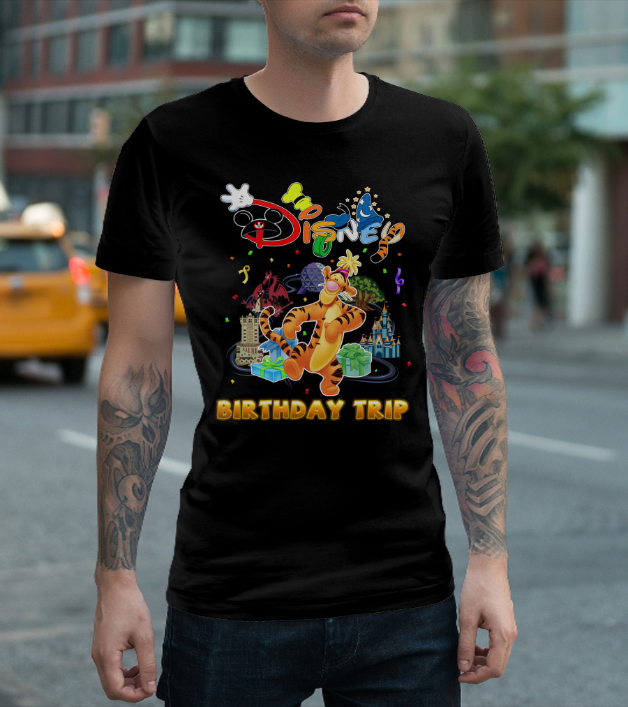 Disney Tigger Birthday Trip Celebration Mickey Ears Epcot Castle Gifts T-Shirt