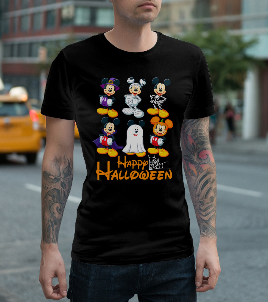 Happy Halloween Mickey Mouse Costumes Collection T-Shirt