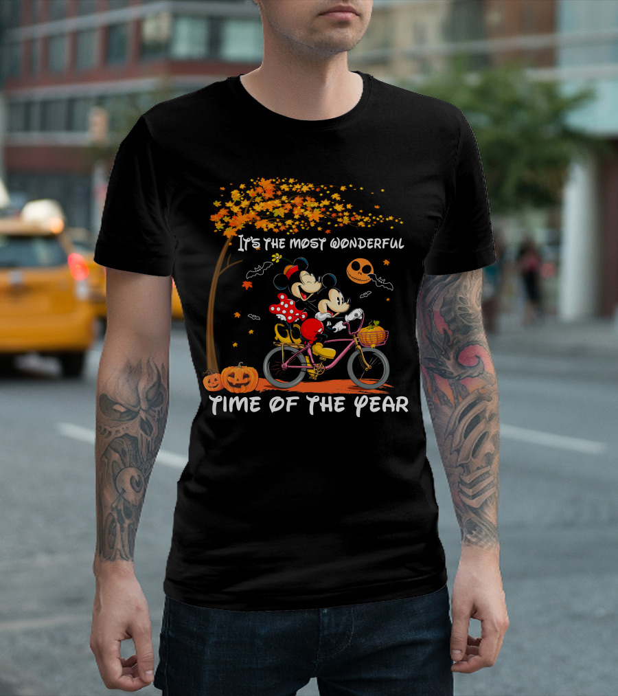 It's The Most Wonderful Time Of The Year Mickey And Minnie Halloween Cycling Adventure T-Shirt
