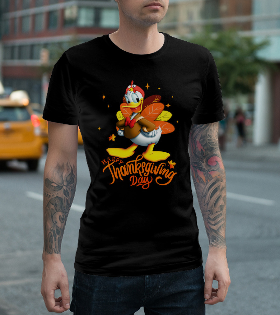 Happy Thanksgiving Day Donald Duck Turkey Costume T-Shirt