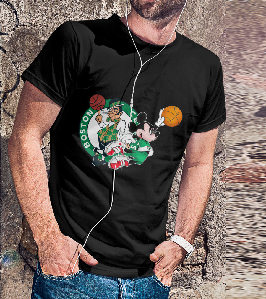 Mickey Boston Celtics Basketball Fantasy T-Shirt