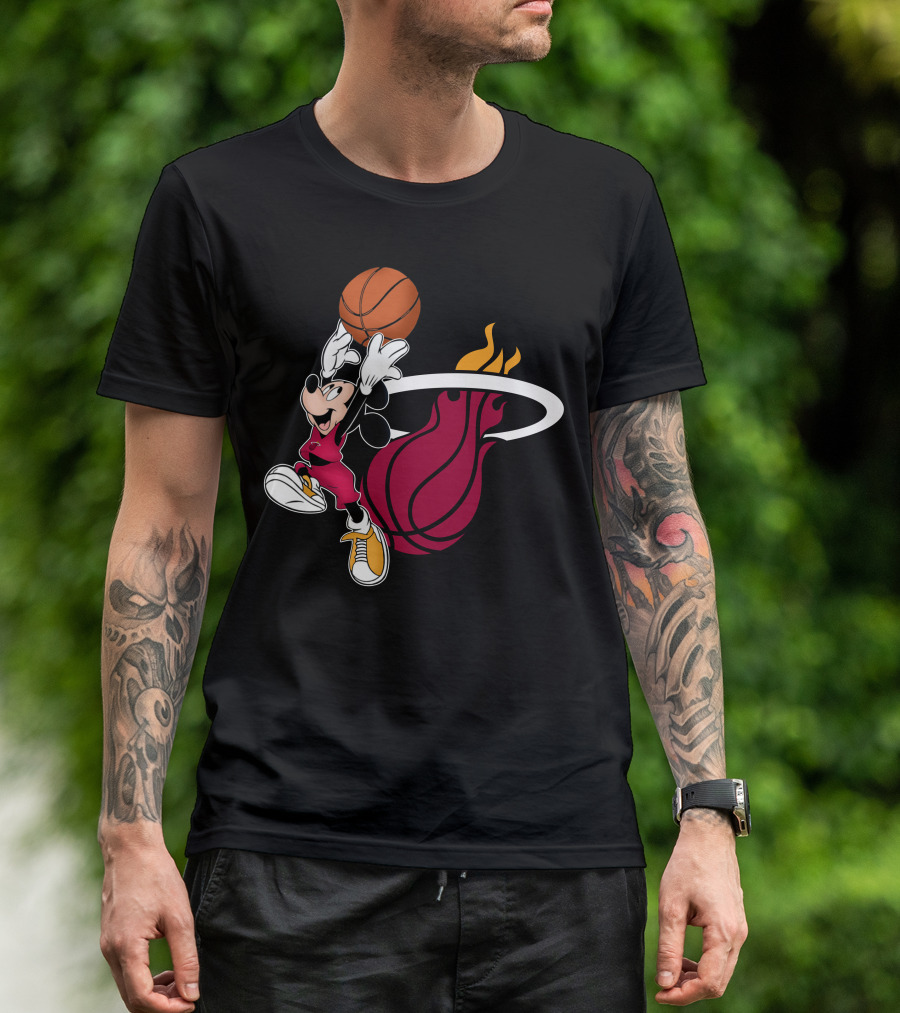 Mickey Dunking Basketball Miami Heat T-Shirt