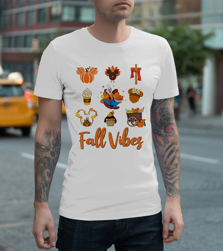 Goofy Fall Vibes Autumn Pumpkins And Seasonal Delights T-Shirt
