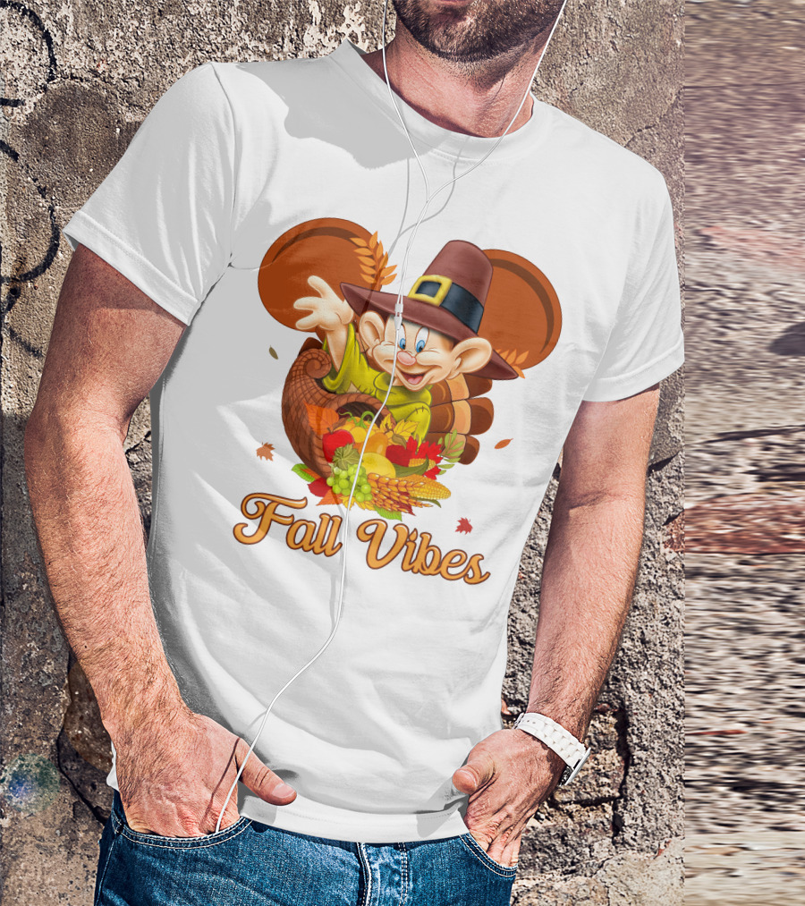 Dopey Fall Vibes Cornucopia Thanksgiving T-Shirt
