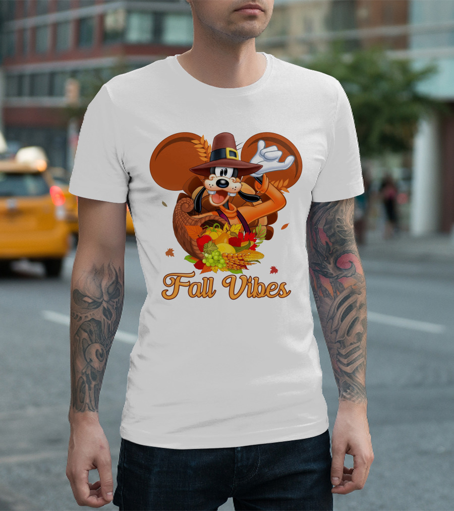 Goofy Fall Vibes Thanksgiving Cornucopia T-Shirt