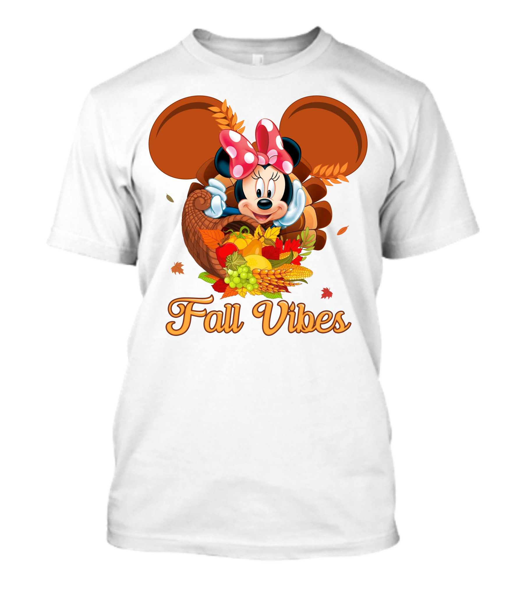 Minnie Fall Vibes Cornucopia Harvest Theme T-Shirt