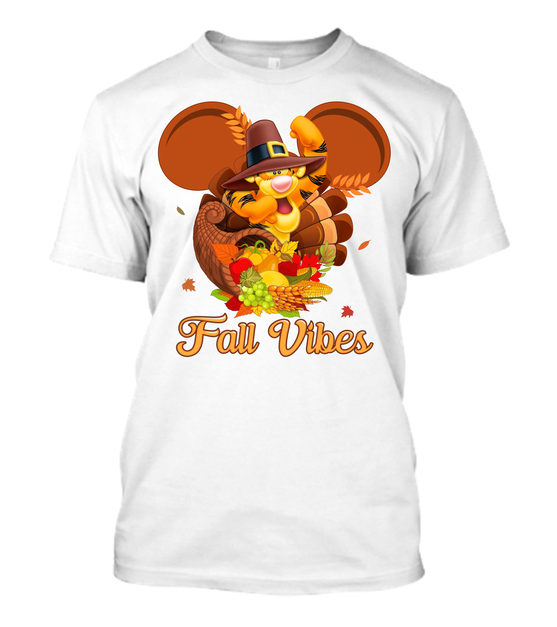 Tigger Fall Vibes Cornucopia Thanksgiving Mickey Ears T-Shirt