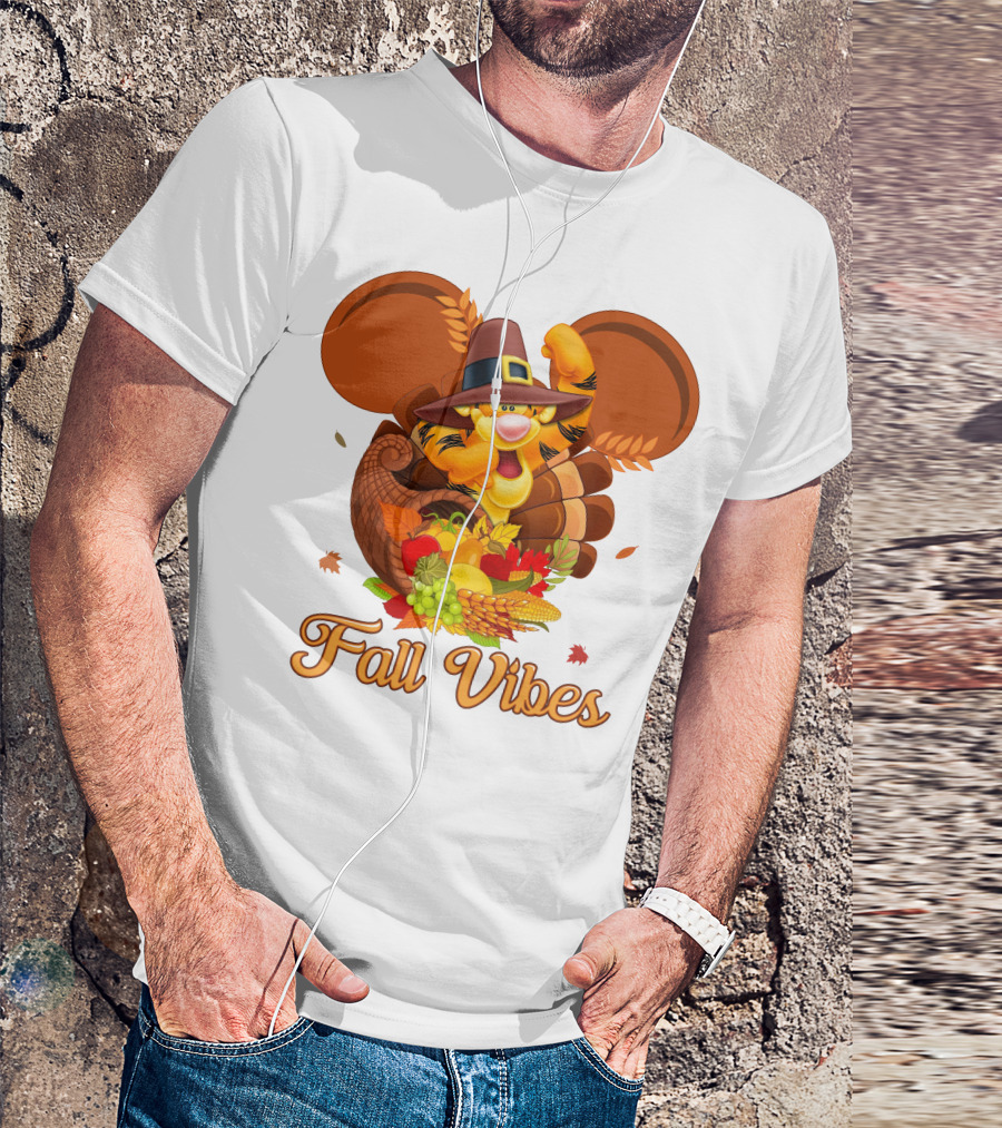 Tigger Fall Vibes Cornucopia Thanksgiving Mickey Ears T-Shirt