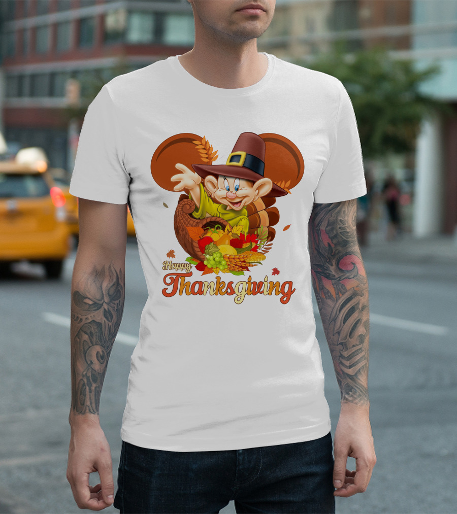 Happy Thanksgiving Dopey Cornucopia T-Shirt