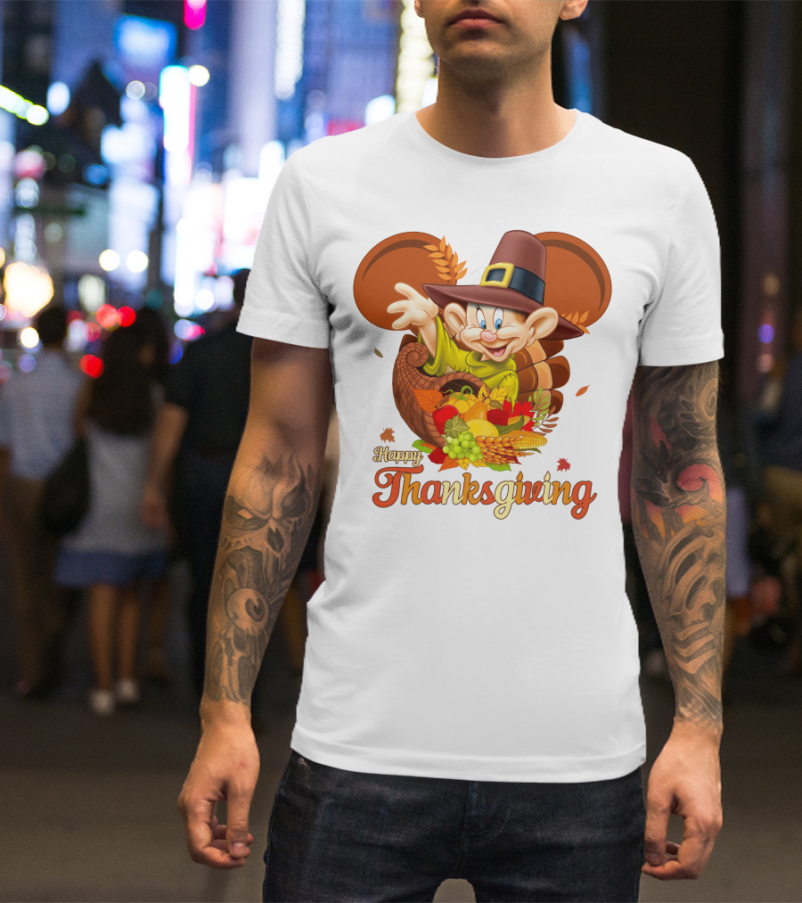 Happy Thanksgiving Dopey Cornucopia T-Shirt