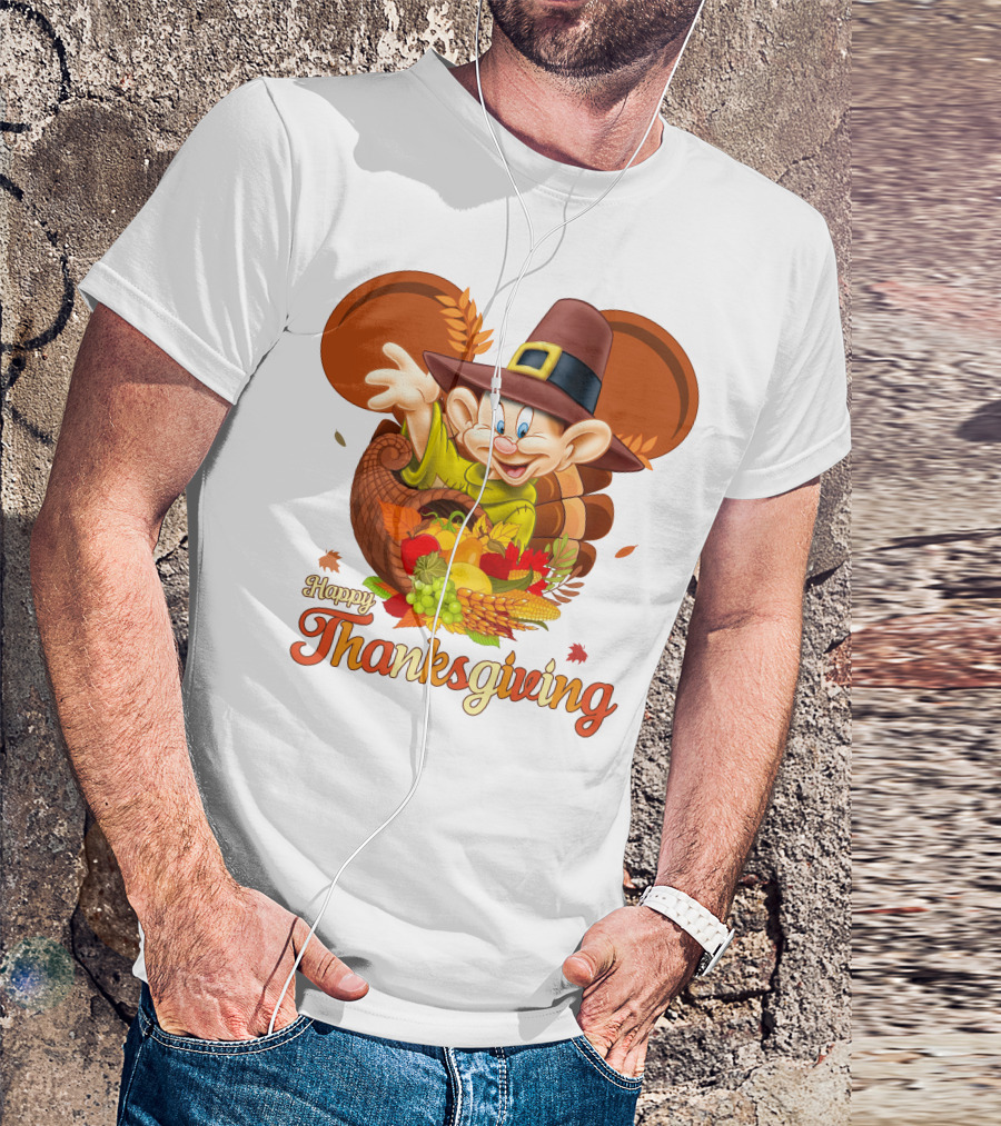 Happy Thanksgiving Dopey Cornucopia T-Shirt