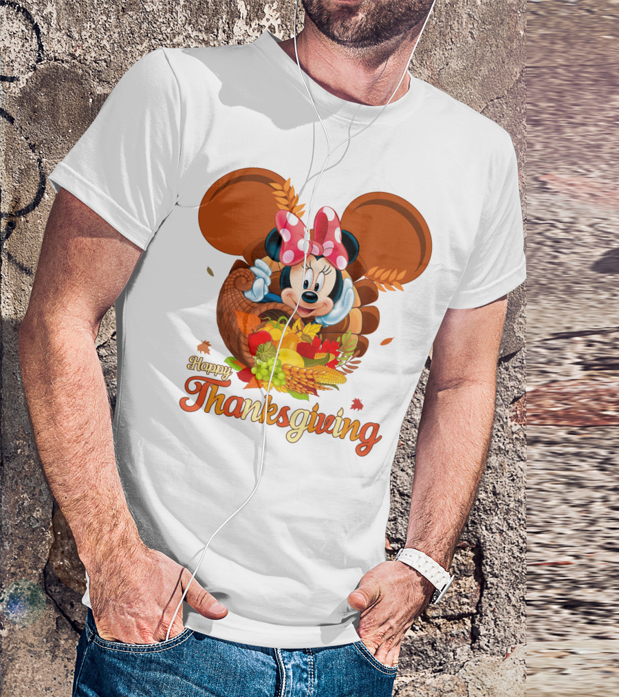 Minnie Mouse Happy Thanksgiving Cornucopia T-Shirt