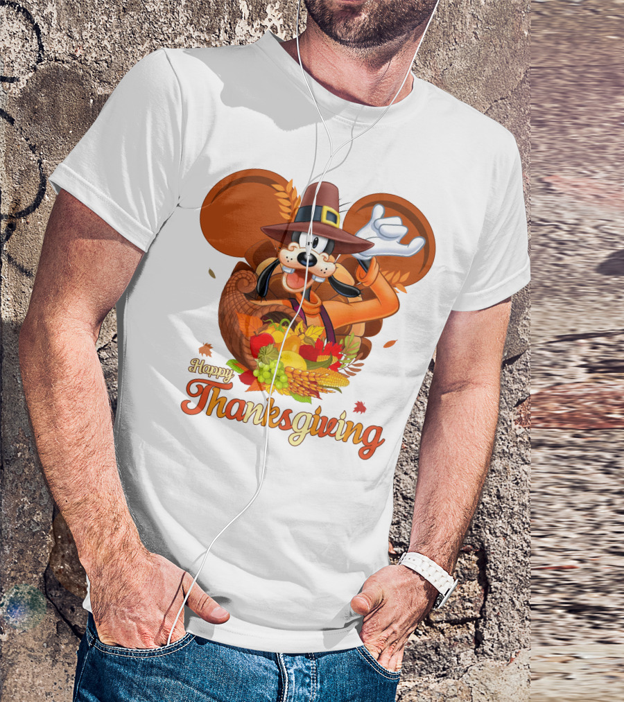 Goofy Happy Thanksgiving Cornucopia Celebration T-Shirt