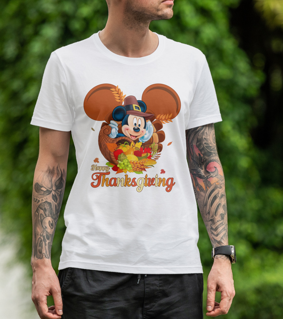Mickey Happy Thanksgiving Cornucopia Celebration T-Shirt