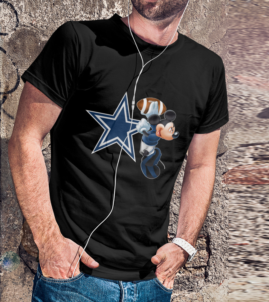 Mickey Mouse Dallas Cowboys Football Star T-Shirt