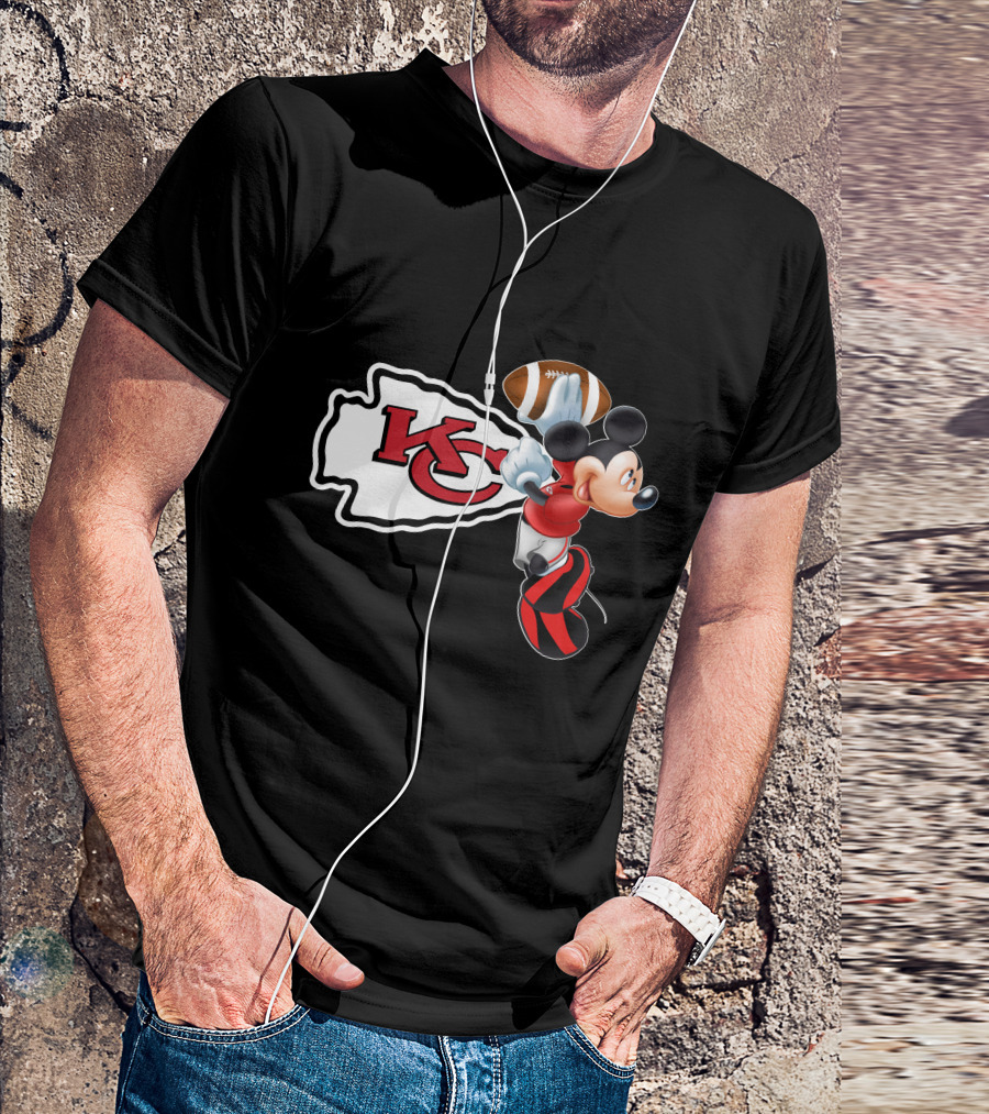 Mickey Kc Chiefs Football T-Shirt