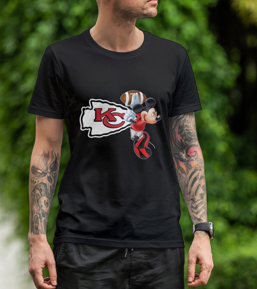Mickey Kc Chiefs Football T-Shirt