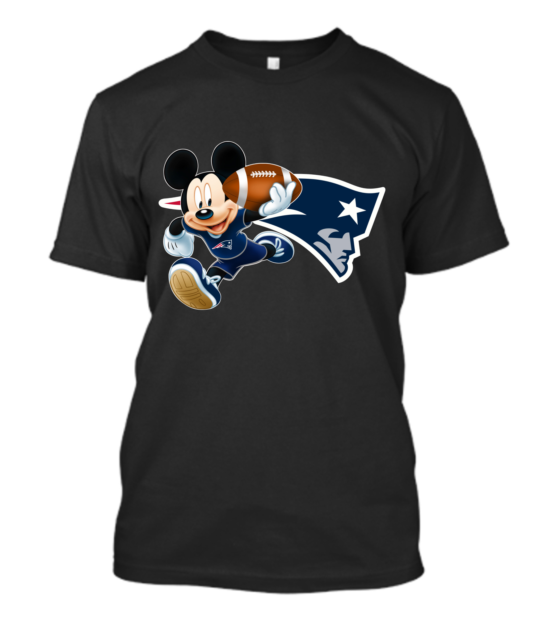 Mickey Mouse New England Patriots Football Character T-Shirt