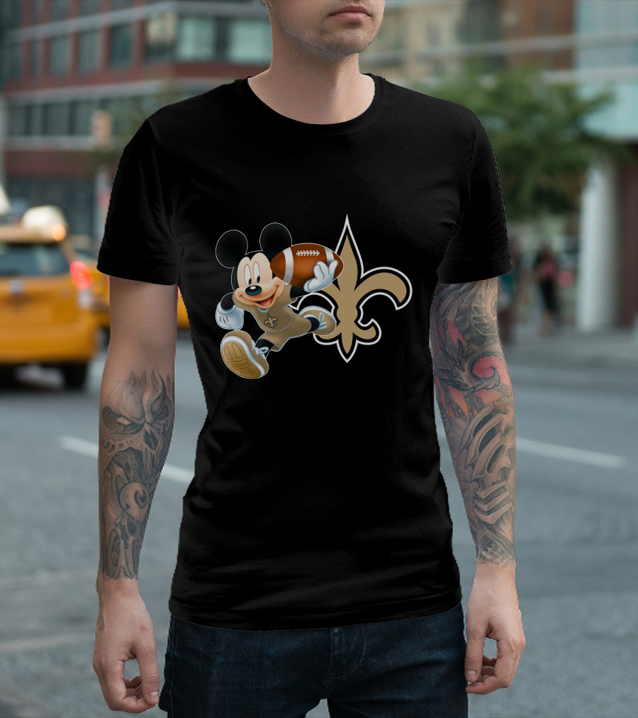 Mickey Nos New Orleans Saints Football Fleur-De-Lis T-Shirt