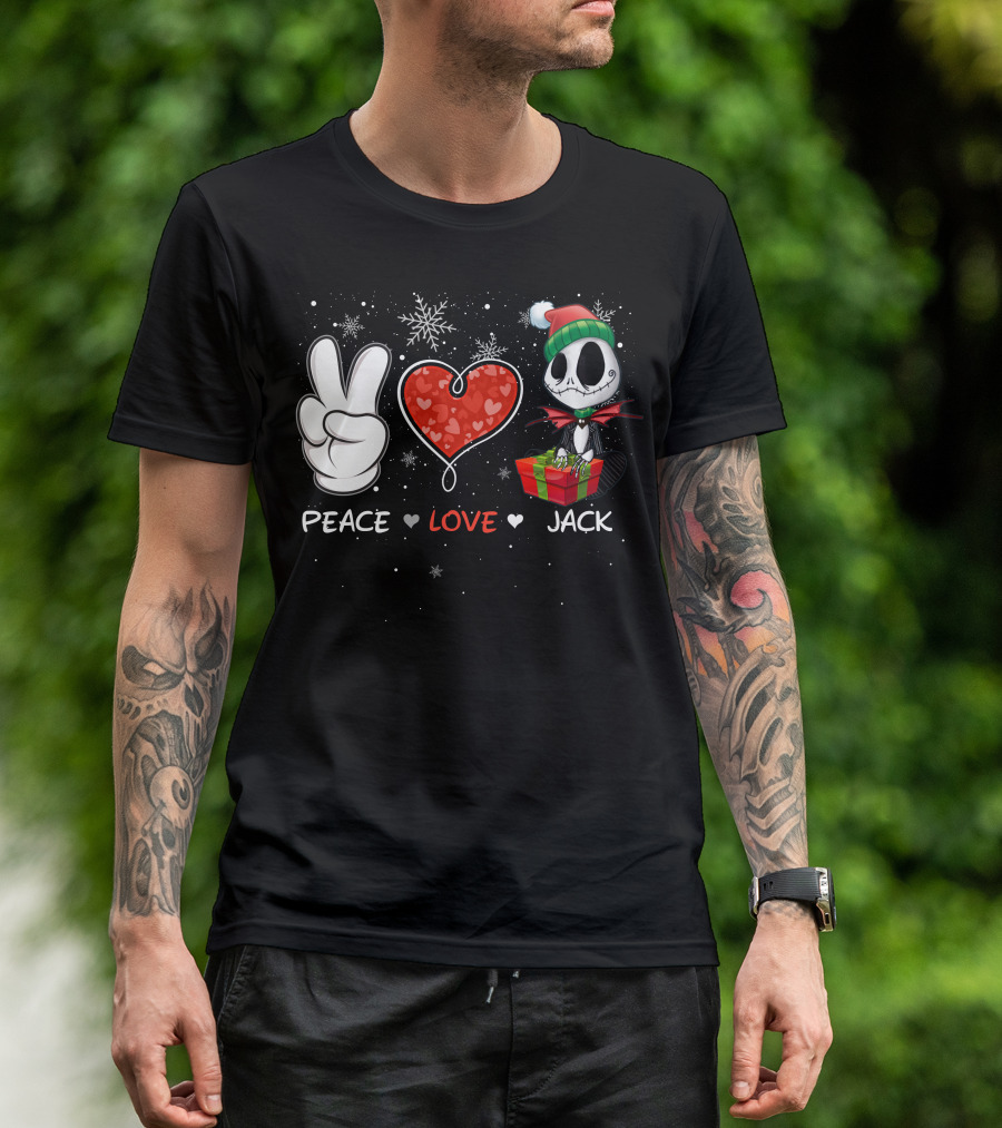 Peace Love Jack Christmas Gift T-Shirt