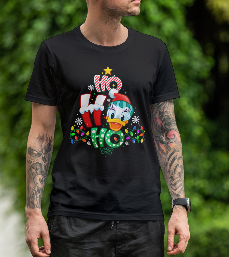 Ho Ho Ho Daisy Holiday Lights Christmas T-Shirt