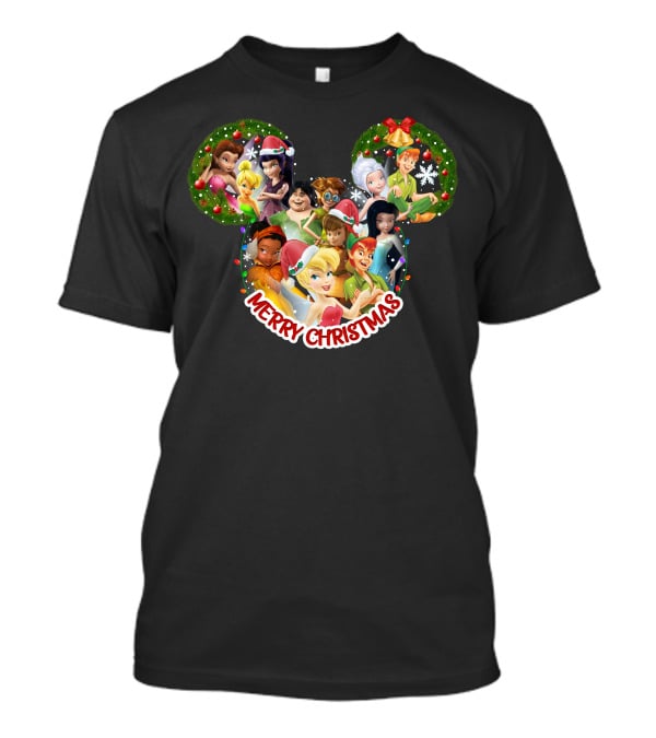 Merry Christmas Tinkerbell Disney Fairies Holiday Celebration T-Shirt