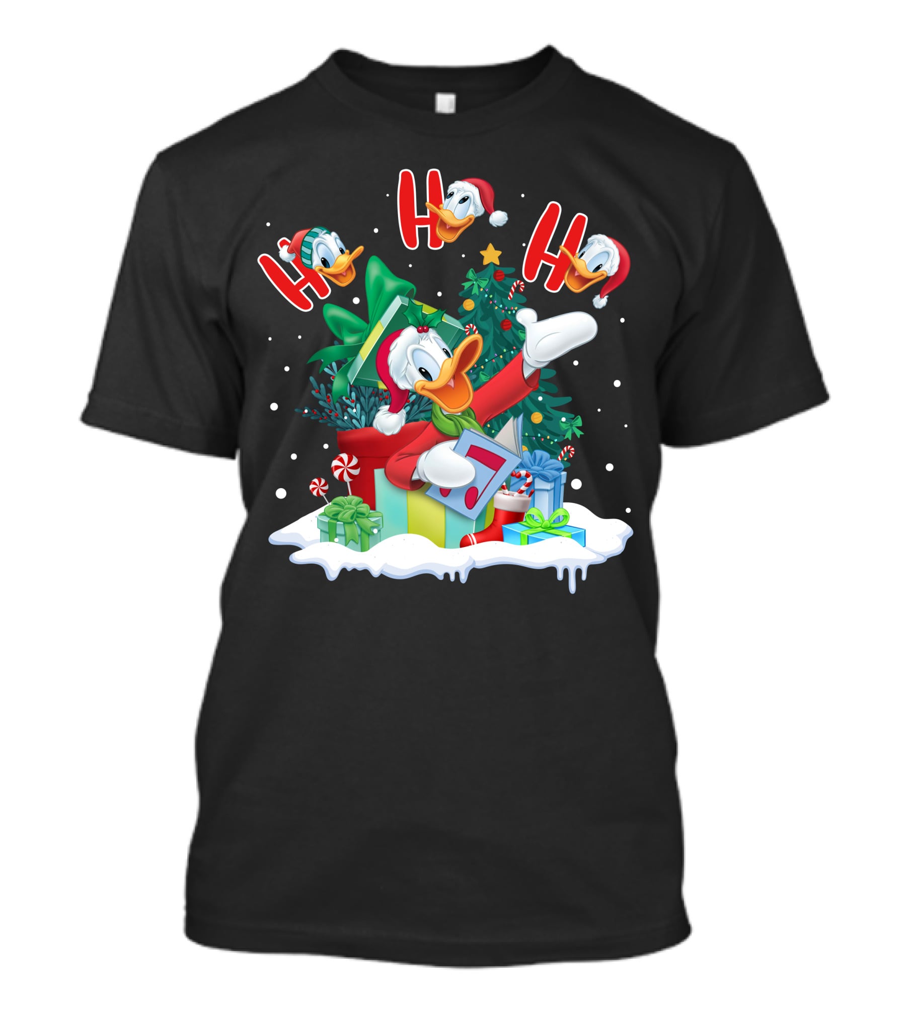 Donald Duck Christmas Santa Hat Ho Ho Ho T-Shirt