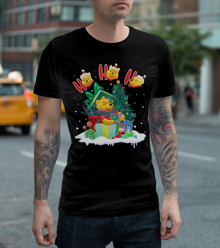 Ho Ho Ho Winnie The Pooh Christmas Presents And Tree T-Shirt