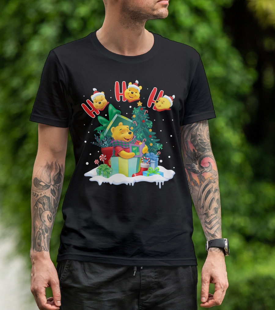 Ho Ho Ho Winnie The Pooh Christmas Presents And Tree T-Shirt
