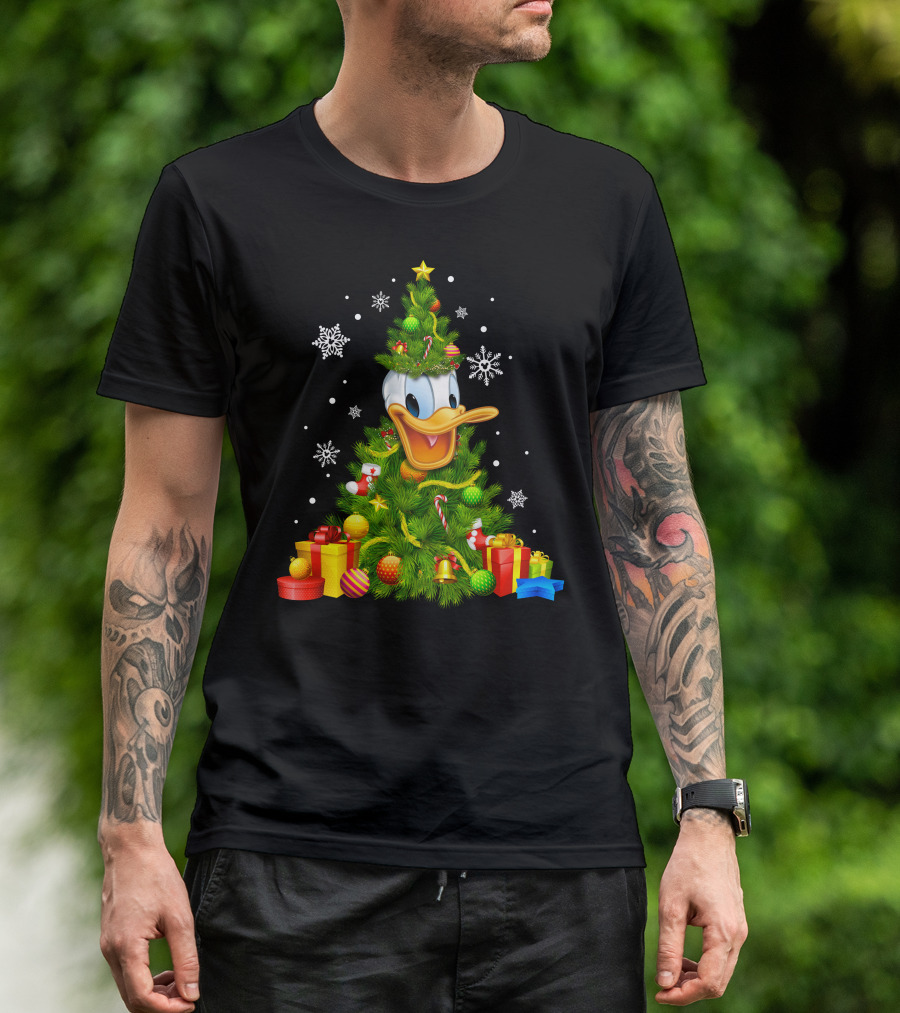 Donald Christmas Tree Snowflakes Presents T-Shirt