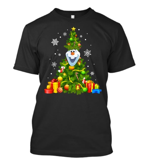 Olaf Christmas Tree Holiday Presents Snowflakes T-Shirt