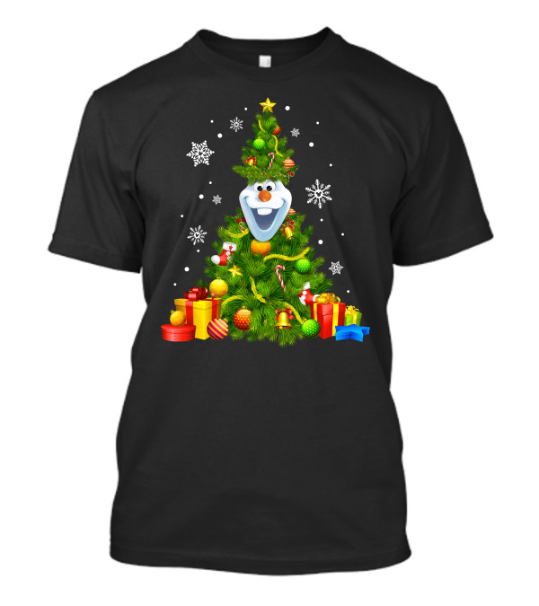 Olaf Christmas Tree Holiday Presents Snowflakes T-Shirt